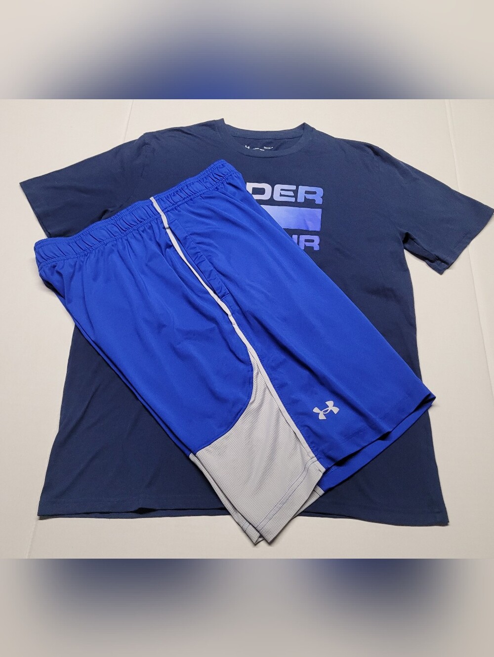 Under Armour Blue Athletic Shorts with Navy Tee Set